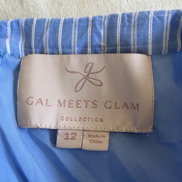 Gal Meets Glam Collection Tiered Cotton Blue Striped Maxi Skirt Size 12 - Picture 6 of 12